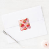 Strawberry Splash Quadratischer Aufkleber (Umschlag)