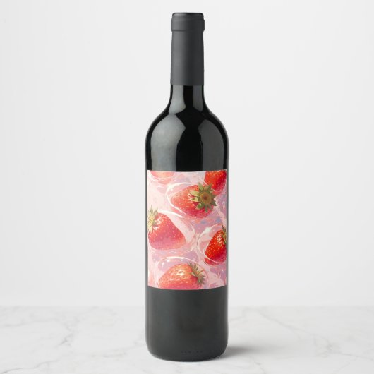 Strawberry Splash Weinetikett (Vorderseite)