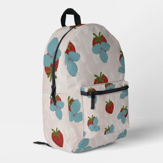 Strawberry Sprinkle Backpack Bedruckter Rucksack (Rückseitige Ecke links)