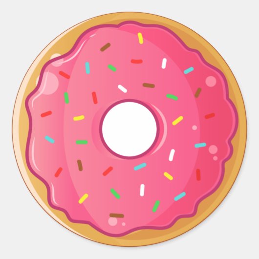 Strawberry Sprinkle Donut Runder Aufkleber (Vorderseite)