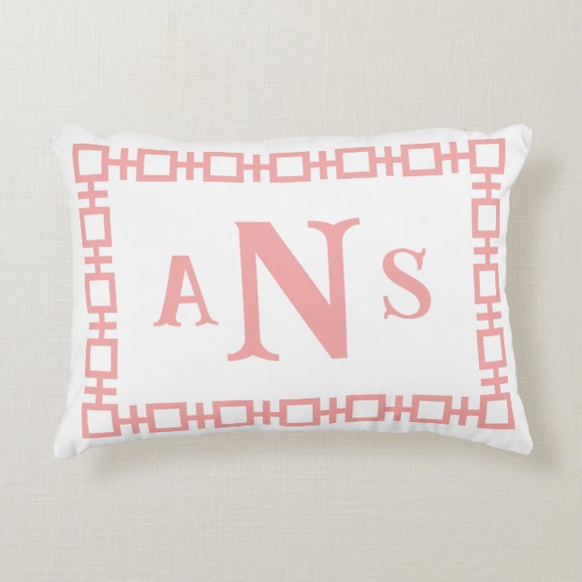 Strawberry Square Griry Key Monogram Dekokissen (Vorderseite)
