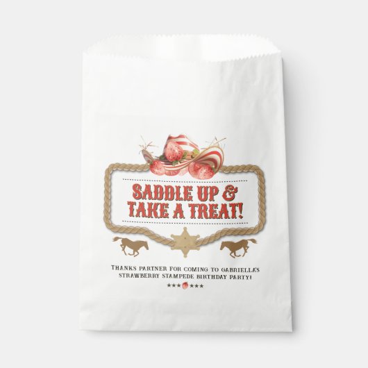 Strawberry Stampede Birthday Geschenktütchen (Vorderseite)