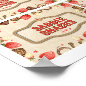 Strawberry Stampede Birthday Party Food Signs Poster (Ecke)