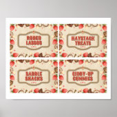 Strawberry Stampede Birthday Party Food Signs Poster (Vorne)
