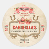 Strawberry Stampede Birthday Sticker (Vorderseite)