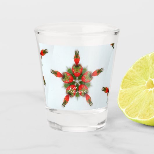Strawberry Star Abstract Design Thunder_Cove Schnapsglas (Vorderseite)