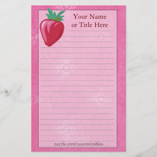 Strawberry Stationery Briefpapier (Vorderseite)