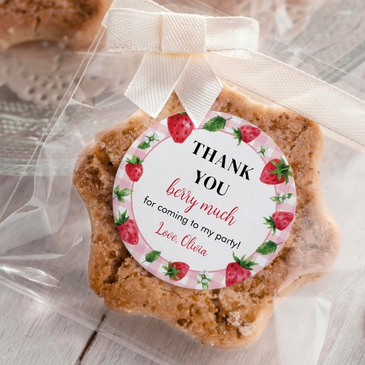 Strawberry Sticker Labels Birthday Berry Sweet