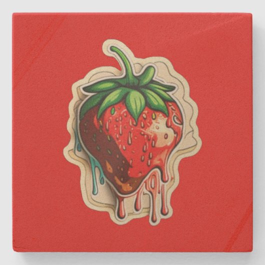 Strawberry Stone Untersetzer (Vorderseite)