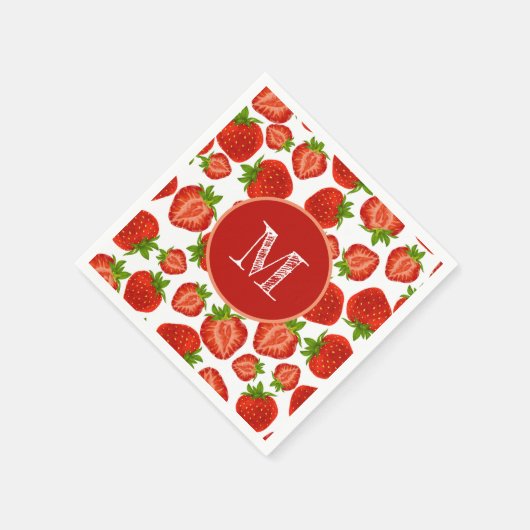 Strawberry Strawberries Red Pattern Serviette (Ecke)