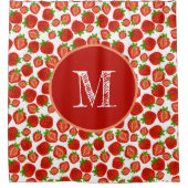 Strawberry Strawberries Retro Duschvorhang (Vorderseite)