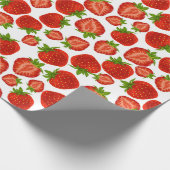 Strawberry Strawberries Retro Geschenkpapier (Ecke)