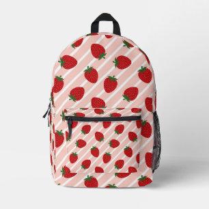 Strawberry Stripe Delight Bedruckter Rucksack