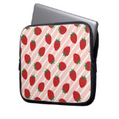 Strawberry Stripe Delight Laptopschutzhülle (Vorderseite Links)