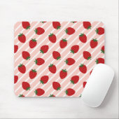 Strawberry Stripe Delight Mousepad (Mit Mouse)