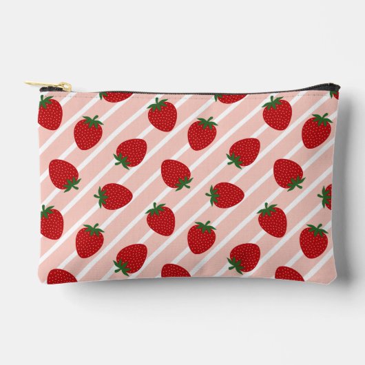 Strawberry Stripe Delight Zubehörtasche (Vorderseite)