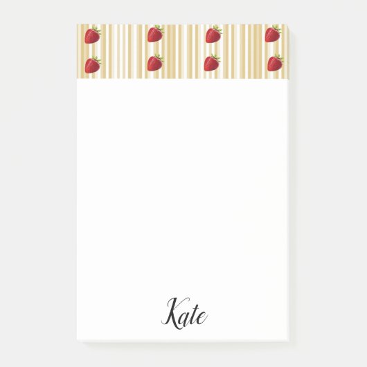 Strawberry Stripe Post-it Klebezettel (Vorderseite)