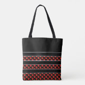 Strawberry Stripes Black Personalised Tasche (Rückseite)
