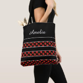 Strawberry Stripes Black Personalised Tasche (Von Nahem)