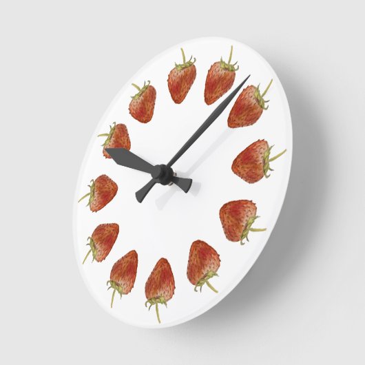 Strawberry Stunden 12 Strawberries Circle Wall Clo Runde Wanduhr (Winkel)