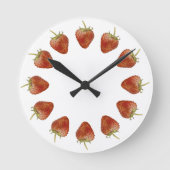 Strawberry Stunden 12 Strawberries Circle Wall Clo Runde Wanduhr (Vorderseite)