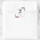 Strawberry Summer Baby Dusche Buchzeichen Quadratischer Aufkleber (Tasche)