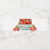 Strawberry Summer Baby Dusche Wasserflaschenetikett (Einzelnes Label)