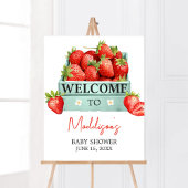 Strawberry Summer Baby Dusche Willkommen Poster