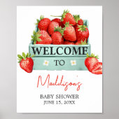 Strawberry Summer Baby Dusche Willkommen Poster (Vorne)
