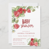Strawberry | Summer Baby Shower Invitation Einladung (Vorderseite)