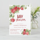 Strawberry | Summer Baby Shower Invitation Einladung (Stehend Vorderseite)