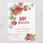 Strawberry | Summer Baby Shower Invitation Einladung (Vorne/Hinten)