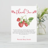 Strawberry Summer Berry Sweet Baby Dusche Dankeskarte (Stehend Vorderseite)