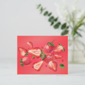 Strawberry Summer Postcard Postkarte (Stehend Vorderseite)