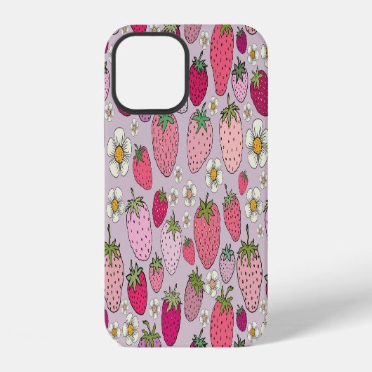 Strawberry Summer Seamless Pattern iPhone Hülle (Rückseite)