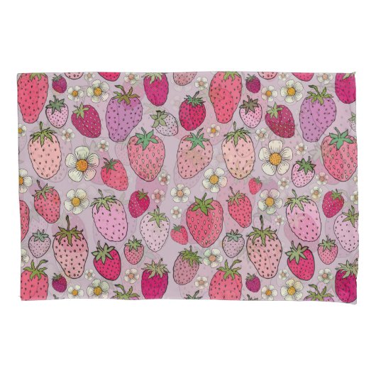 Strawberry Summer Seamless Pattern Kissenbezug (Vorderseite)