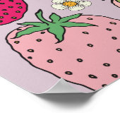 Strawberry Summer Seamless Pattern Poster (Ecke)