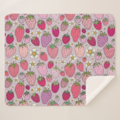 Strawberry Summer Seamless Pattern Sherpadecke (Vorderseite (Horizontal))