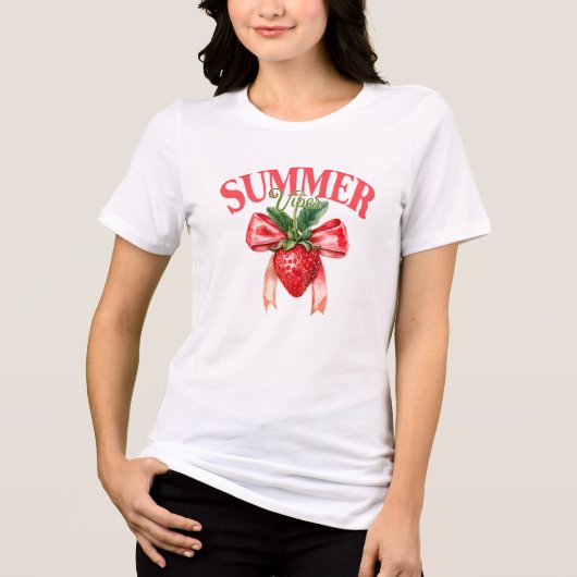 Strawberry Summer Vibes Tri-Blend Shirt (Vorderseite)