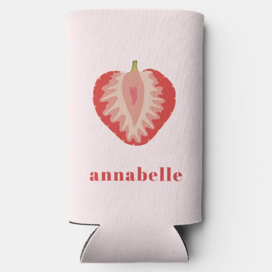 Strawberry Summer Vorname Selters Dosenkühler (Rückseite)
