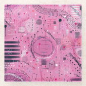 Strawberry Sundae Abstract Art  Glasuntersetzer (Vorderseite)