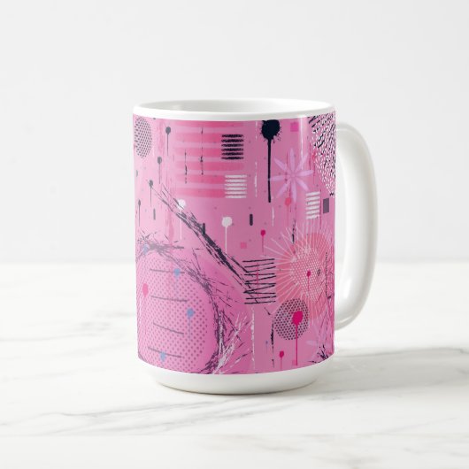 Strawberry Sundae Abstract Art  Kaffeetasse (VorderseiteRechts)
