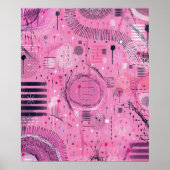 Strawberry Sundae Abstract Art  Poster (Vorne)