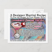 Strawberry Sundae Martini Rezept Postkarte (Vorne/Hinten)
