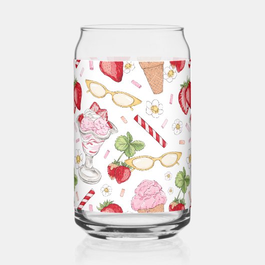 Strawberry Sundae Pattern Dosenglas (Vorderseite)