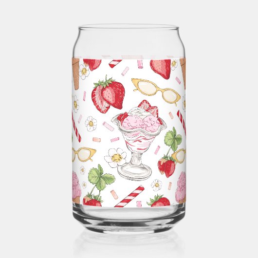 Strawberry Sundae Pattern Dosenglas (Links)