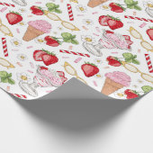 Strawberry Sundae Pattern Geschenkpapier (Ecke)