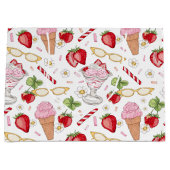 Strawberry Sundae Pattern Geschenktasche Große Geschenktüte (Vorderseite)