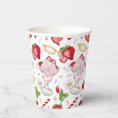 Strawberry Sundae Pattern Pappbecher (Rechts)