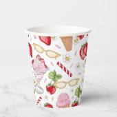 Strawberry Sundae Pattern Pappbecher (Vorderseite)